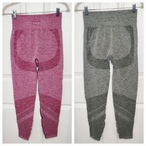 Victoria Secret PINK seamless leggings set of 2 gray and pink size medium